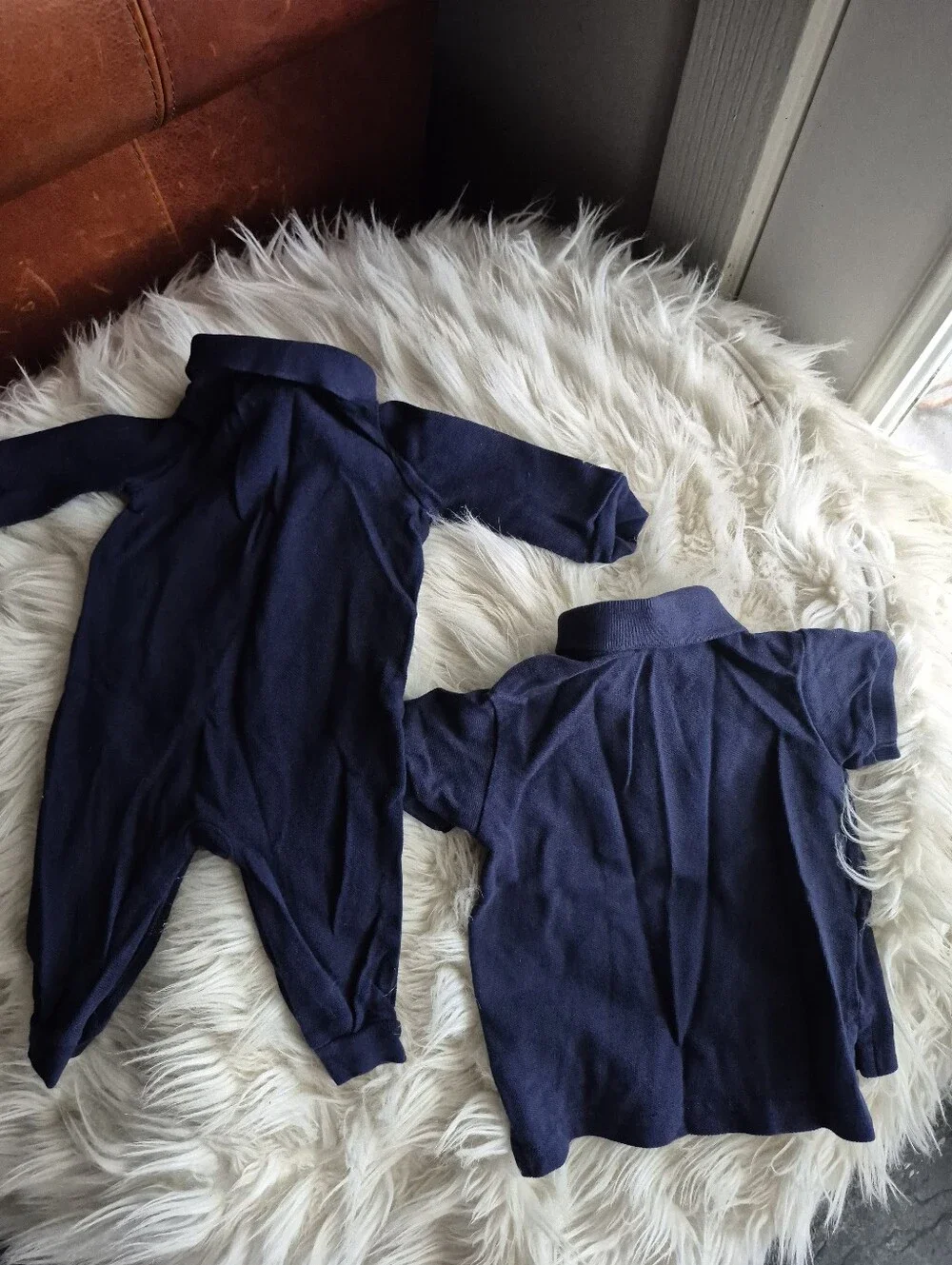 Ralph Lauren Navy Baby Polo Romper and Short-Sleeve Polo Set